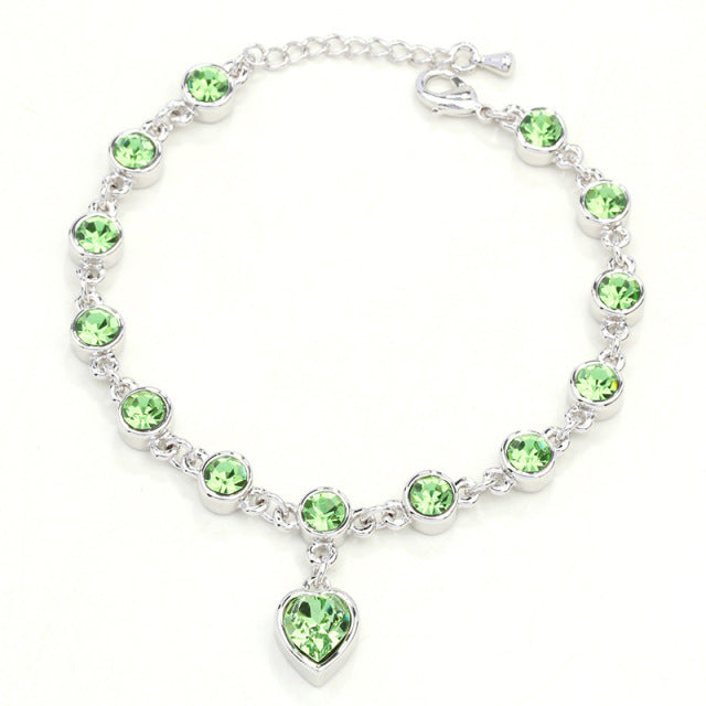 Multi-Color Stones Heart Shape Ring