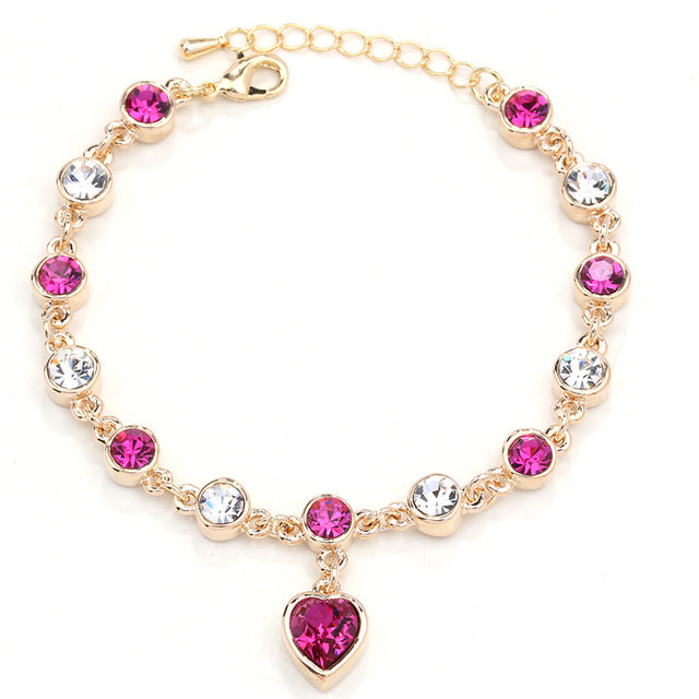 Multi-Color Stones Heart Shape Ring