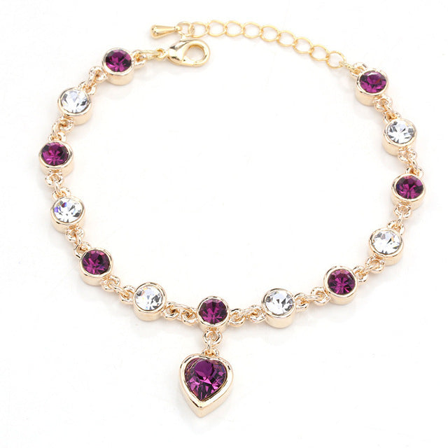 Multi-Color Stones Heart Shape Ring