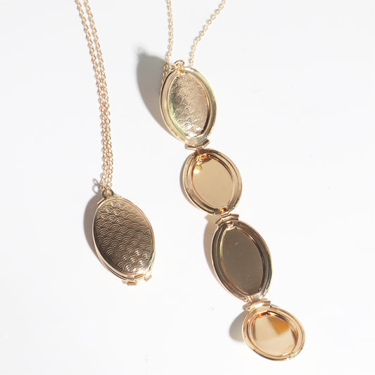 Book Locket with Pictures Necklace