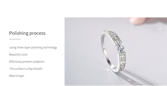 Sterling Silver Line Clear CZ Rings