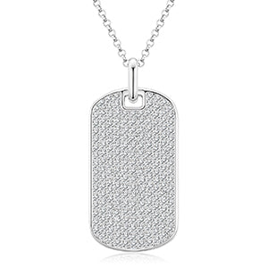 Streamline Tag With Pave Moissanite Diamonds Tag Pendant