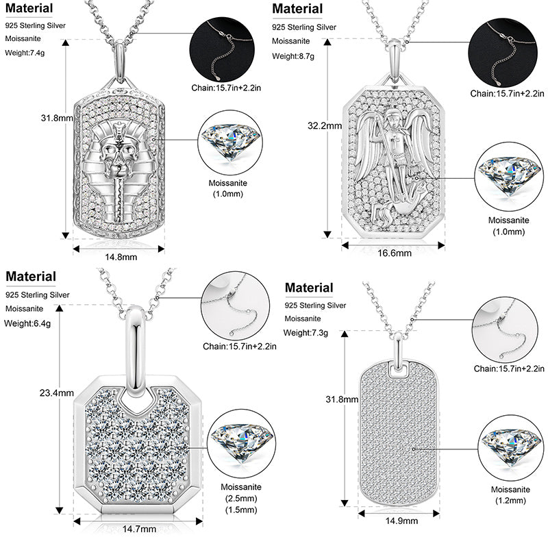 Streamline Tag With Pave Moissanite Diamonds Tag Pendant