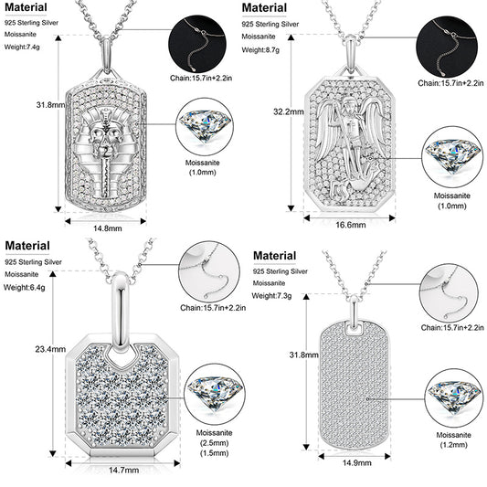 Streamline Tag With Pave Moissanite Diamonds Tag Pendant