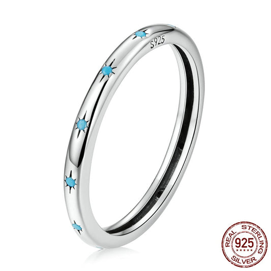 Simple Sterling Silver Ring Turquoise
