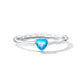925 Sterling Silver Simple Blue Triangular Zirconium Ring