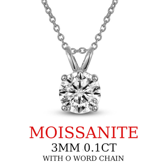 Moissanite Pendant 925 Silver Necklace