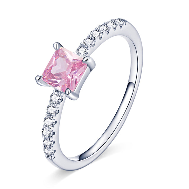 Sterling Silver Rings for Women Heart Shape ring pink