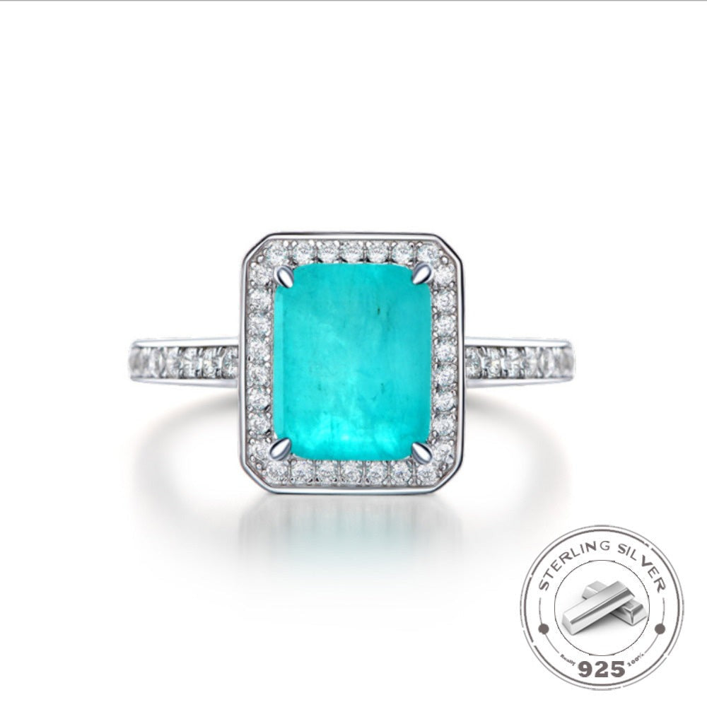 Sterling Silver Aqua Ring