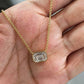 Solitaire Square Zircon Pendants Necklace