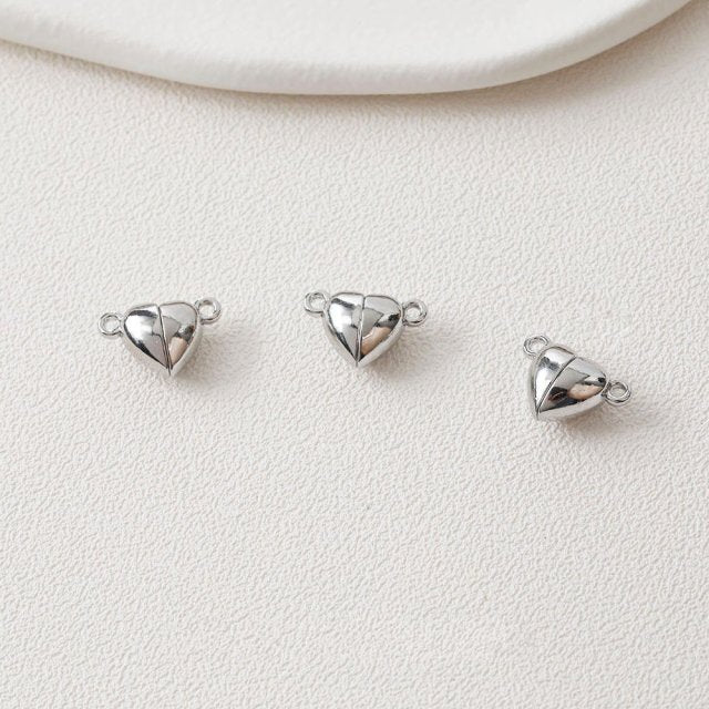 14K Plated Heart-Shaped Love Necklace Magnetic Link Buckle
