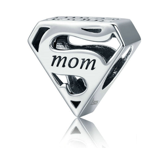 Super Mom Beads Charm Bracelets Pendant Necklace Mother Gift