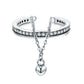 Stackable Clear CZ Double Layer Adjustable Ring