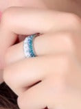 Stainless Steel Ring Crystal Charm Ring