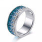 Stainless Steel Ring Crystal Charm Ring