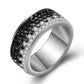 Stainless Steel Ring Crystal Charm Ring