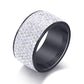 Stainless Steel Ring Crystal Charm Ring