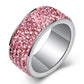 Stainless Steel Ring Crystal Charm Ring