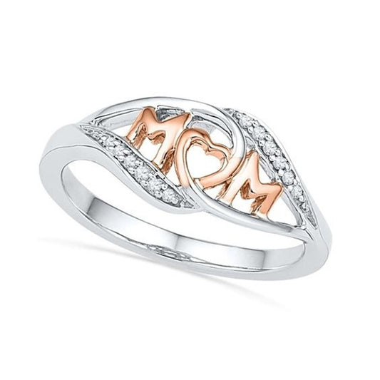 Charming Silver Color Heart 925 Sterling Silver Mother's Rings