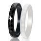 Casual Light Black White Ceramic Ring