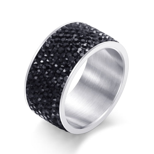 Crystal Shine Black Ring